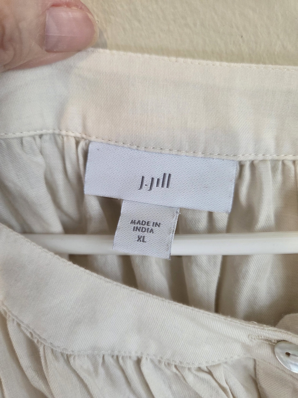J. Jill Cream Button-Front Peasant Blouse - Picture 3 of 13